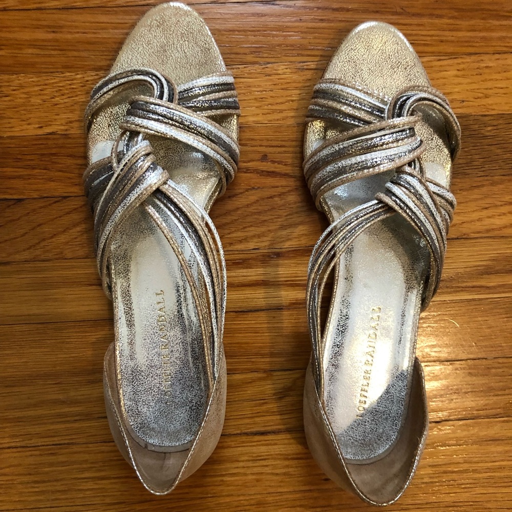 Gold and silver Loeffler Randall shoes